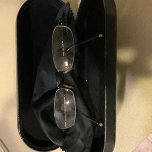 Donna Karen black, thin long wire frame glasses women’s DK3510 model